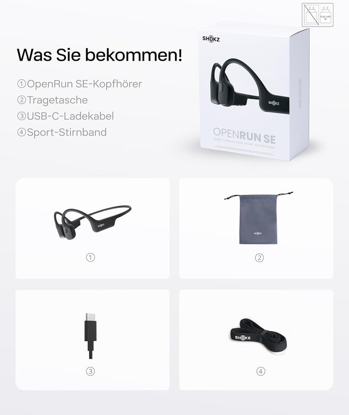 SHOKZ OpenRun Knochenschall Kopfhörer, Open-Ear Sport Bluetooth Kopfhörer mit Noise-Cancelling Mikro