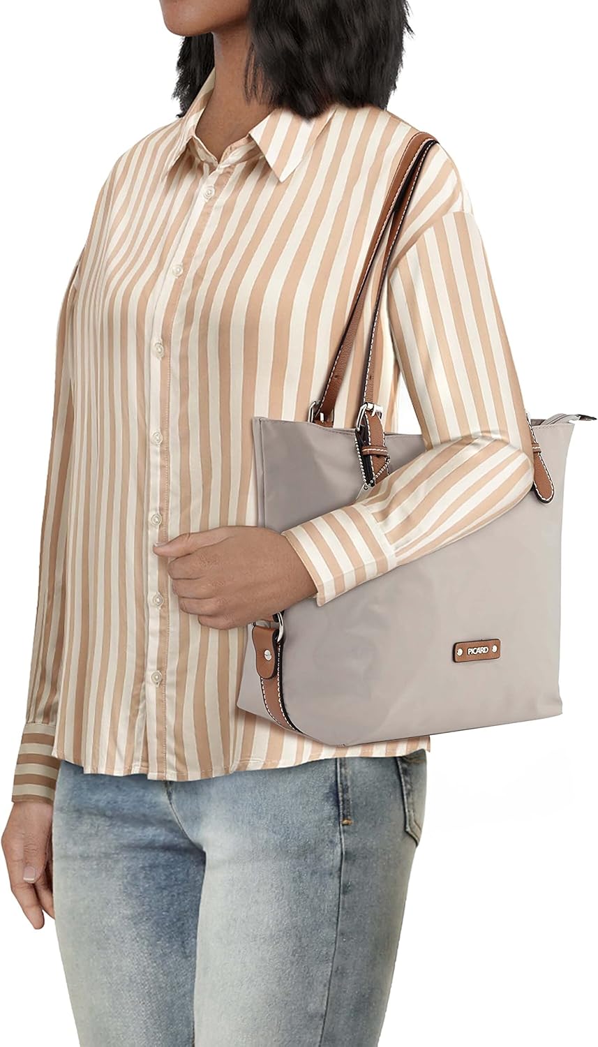 Picard Damen Shopper SONJA aus Nylon Mittel | mit Reissverschluss | Shopper | Alltag, Ausgehen Perle