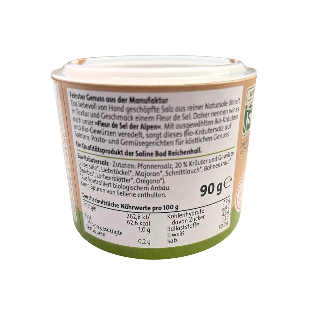 Bad Reichenhaller Fleur de Sel der Alpen Bergkräuter 4x90g | Premium Salz Gewürzmischung mit Bio-Gew