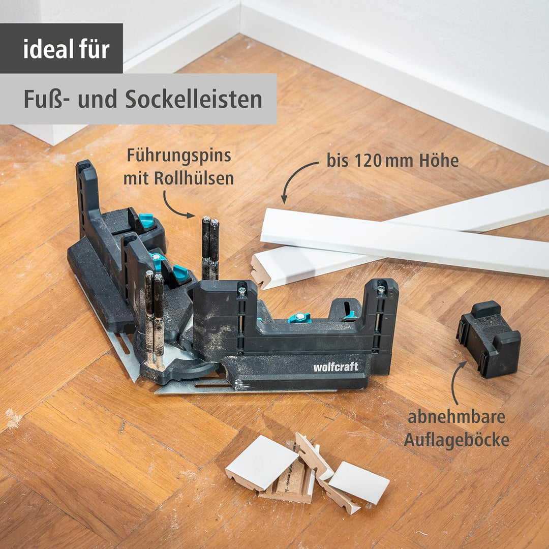wolfcraft Schmiege und Gehrungsschneidlade PRO 6956000 / 2in1 Gehrungslade zum Schneiden von bis zu