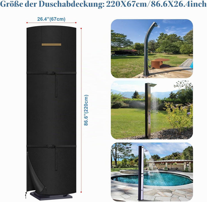 VANSHEIM Solardusche Abdeckung Winterfest Abdeckplane Dusche Garten Solarduschen Abdeckung für Garte