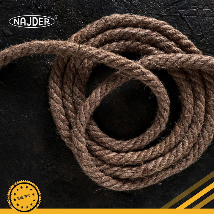 Najder - Juteseil - Naturfasern - gedreht Tauwerk - Hanf Jute Tau Seil - Seil für Barrieren und Gelä