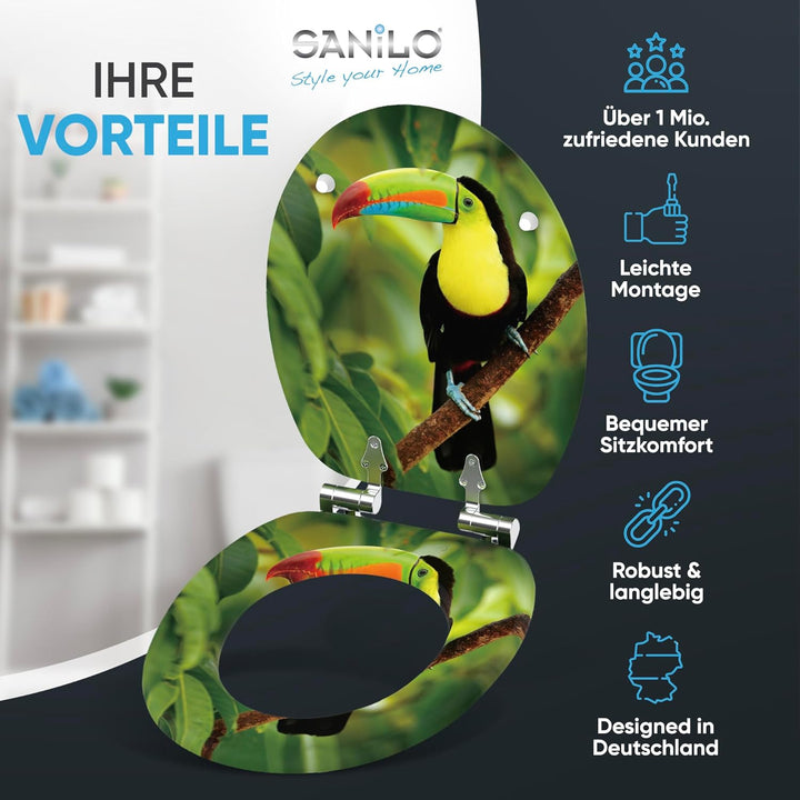 Sanilo WC Sitz mit Absenkautomatik, viele neue Toilettendeckel zur Auswahl, hochwertige Oberfläche,