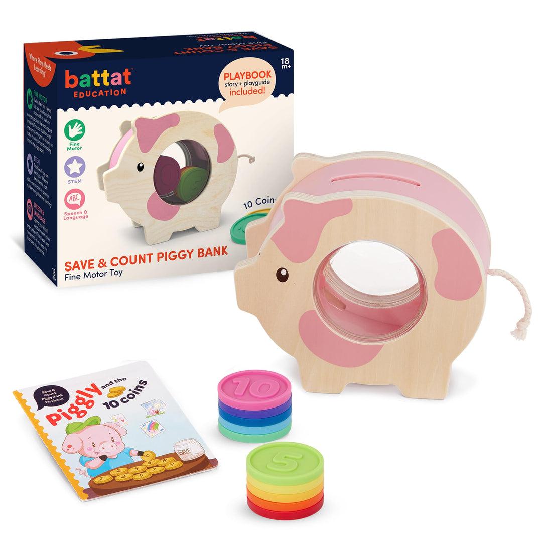 Battat Education - Save & Count Sparschwein - Sparschwein für Kinder - Lernschwein Spielzeug - Entwi