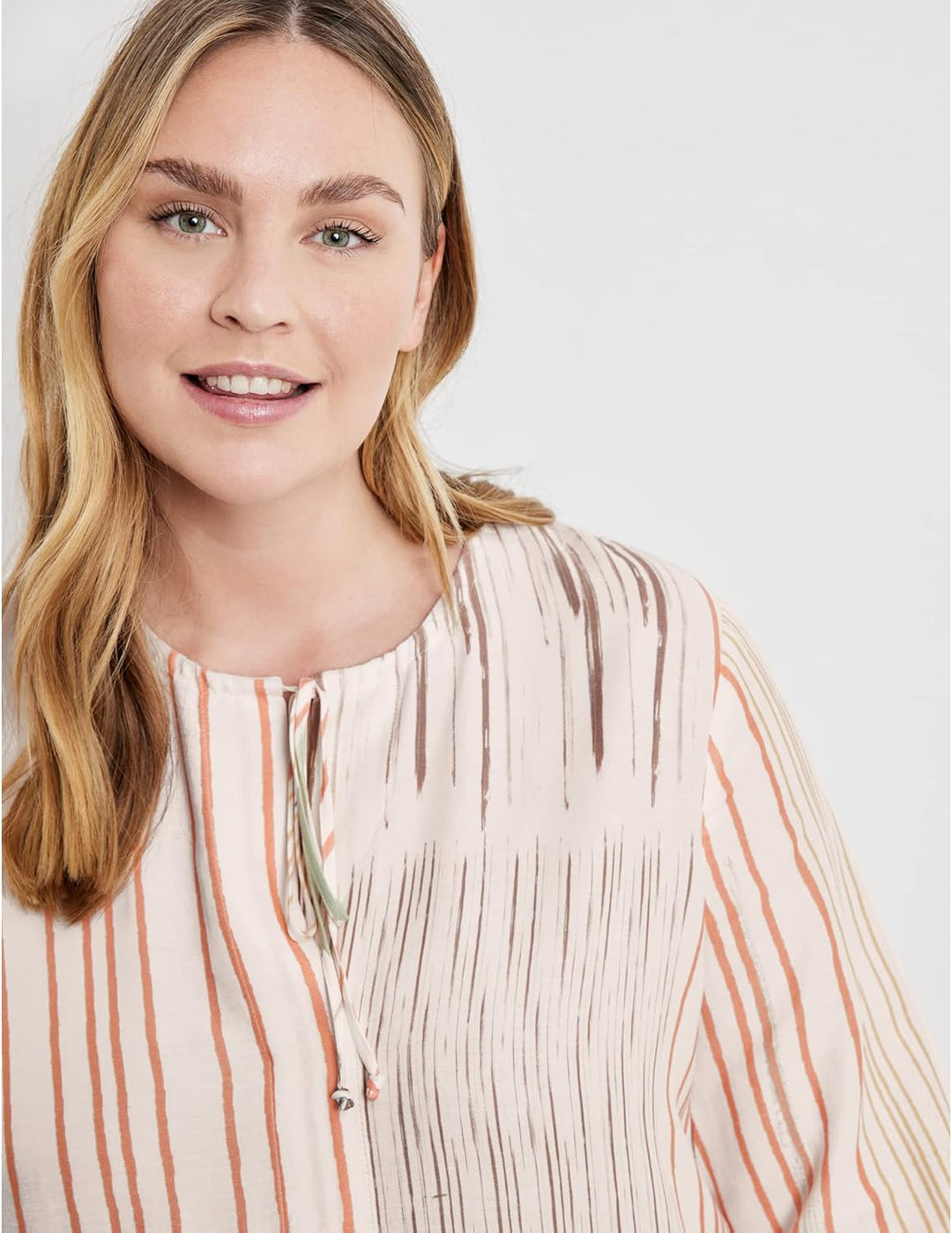 Samoon Damen Kleid 50 Offwhite Gemustert, 50 Offwhite Gemustert
