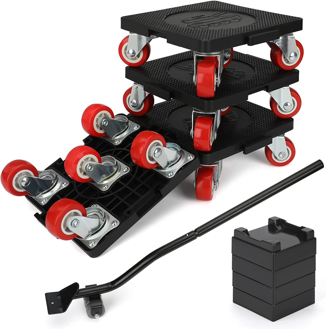goldenwarm Möbelheber für schwere Möbel 4 Möbelroller mit 5 Stücke 360°Rotation Räder 600KG Belastun