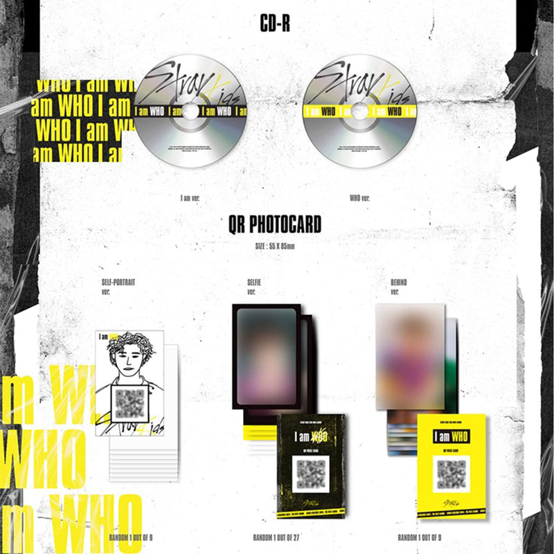 STRAY KIDS - 2nd Mini Album [I am WHO] (WHO Ver.) Photobook + CD-R + Self-Portrait QR Photocard + Se