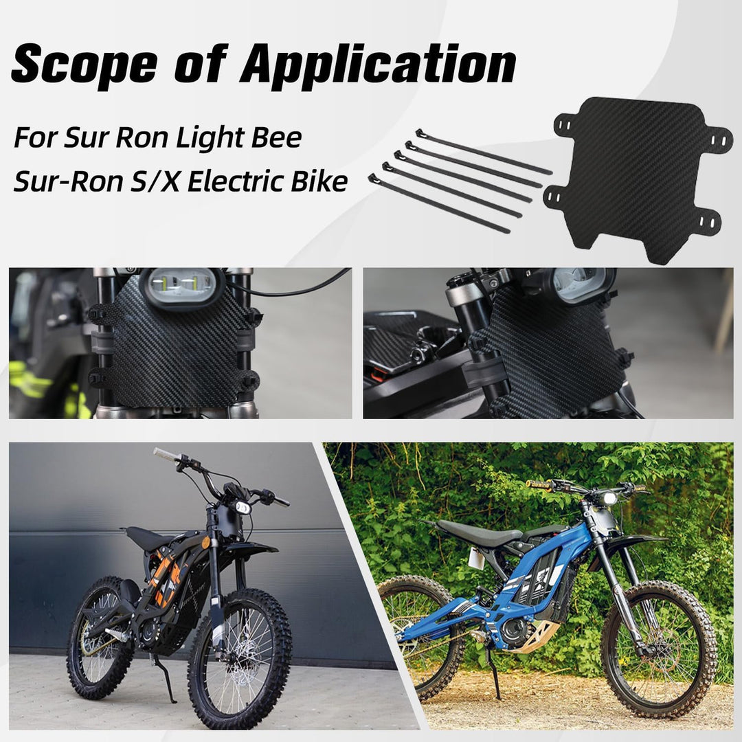 JFG RACING Kennzeichenhalter Sur Ron,Motorrad Nummernschild Kennzeichenrahmen Carbon Frontnummernsch