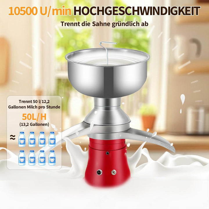 Elektrischer Milch-Zentrifugalseparator,50 L/H Milch-Rahm-Trennmaschine,RahmabschäUmmaschine,Einstel