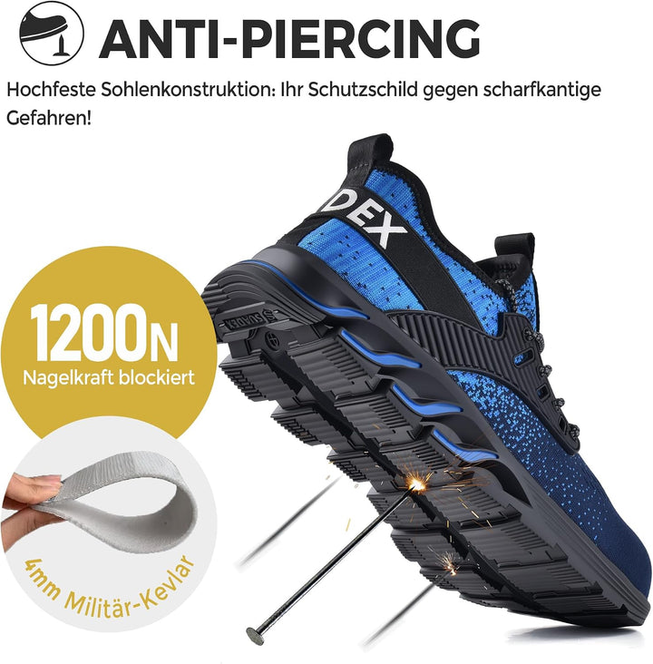 SUADEX Sicherheitsschuhe Arbeitsschuhe Herren Damen Leicht Stahlkappenschuhe Atmungsaktiv mit Stahlk