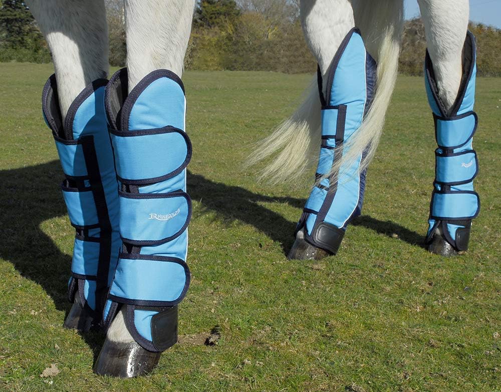 Rhinegold Elite Reisestiefel, volle Länge, 4 Stück Turquoise/Navy Volle Grösse, Turquoise/Navy Volle
