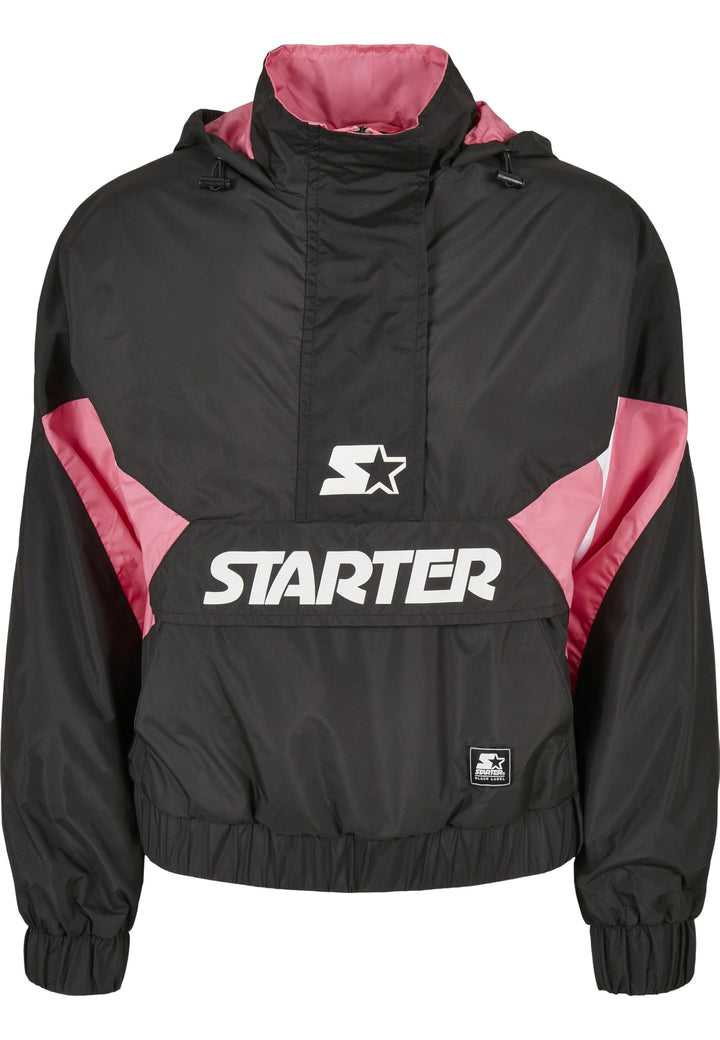 Starter Black Label Damen Ladies Starter Colorblock Halfzip Windbreaker Jacke XS black/pinkgrapefrui