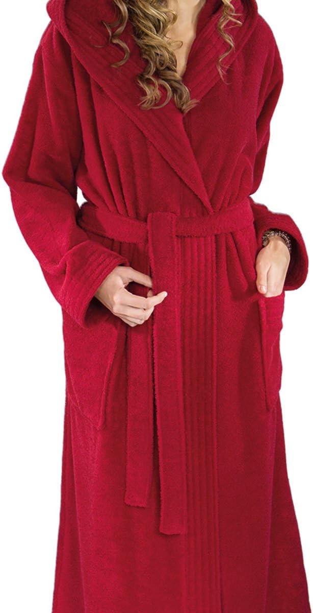 WeWo fashion Damen Kapuzen-Bademantel 3006 anthrazit 48 Bordeaux (164), 48 Bordeaux (164)