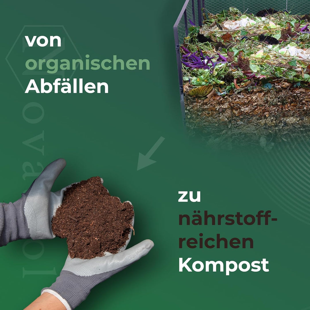 Novatool Garten-Komposter Metall 100x100x50 cm, mit erweiterbarem Stecksytem, pulverbeschichteter Me