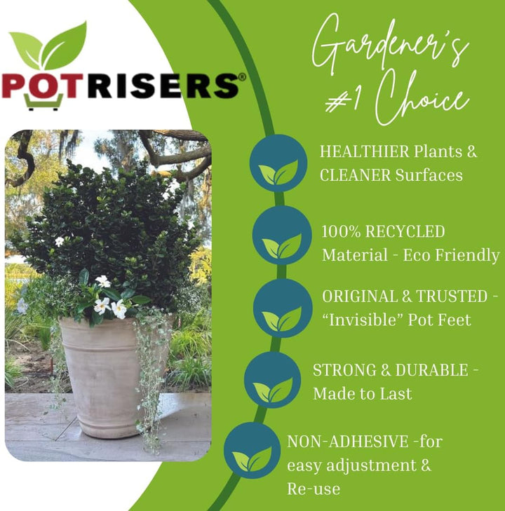 POTRISERS PRB2-12 unsichtbare Topffüsse, gross, 5,1 cm, erhöht bis zu 4 Blumentöpfe oder Statuen, fü