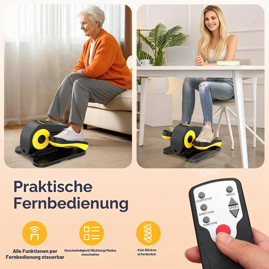 Ellipsentrainer Unter dem Schreibtisch, Elektrischer Pedaltrainer für Senioren, Leise & Tragbar, 15