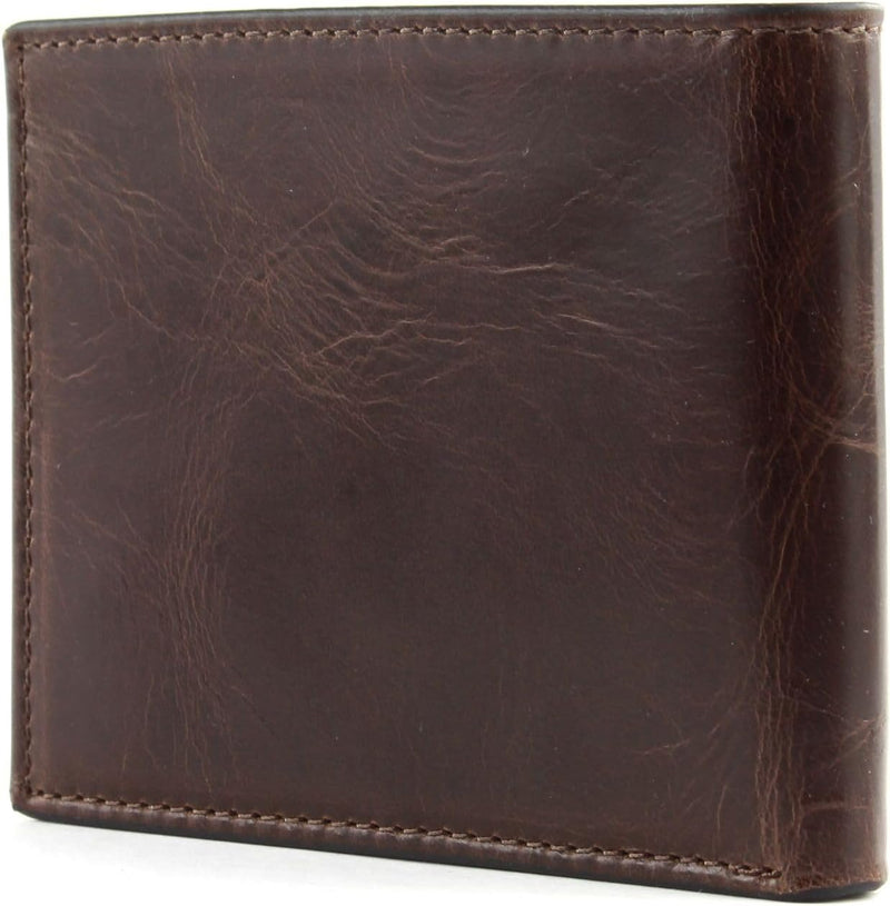 Fossil Herren Derrick Leder Bifold Geldbörse 11,43 cm L x 1,905 cm B x 8,89 cm H Dunkelbraun, Dunkel