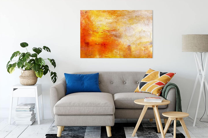 William Turner - Sun Setting over a Lake als Leinwandbild / Grösse: 100x70 cm / Wandbild / Kunstdruc