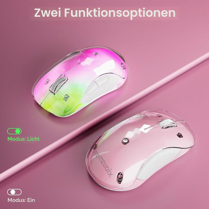 memzuoix LED Kabellose Maus – Wiederaufladbare 2.4G Optische Maus mit Magnetischer Abdeckung, Sanfte