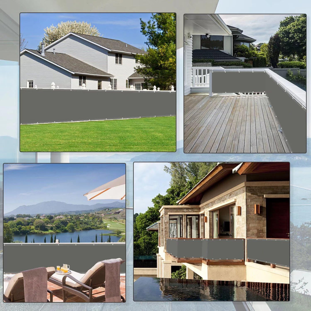 Balkon Sichtschutz Balkonabdeckung (390Grössen &amp; 8 Farben) Balkonverkleidung Ohne Bohren blickdichte