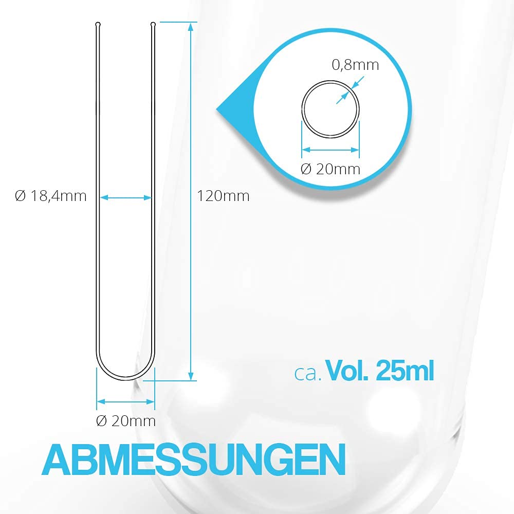 Tuuters 100x Glas Reagenzgläser mit Korken, dunkelbraun (120 x Ø20 mm), 120 x Ø20 mm