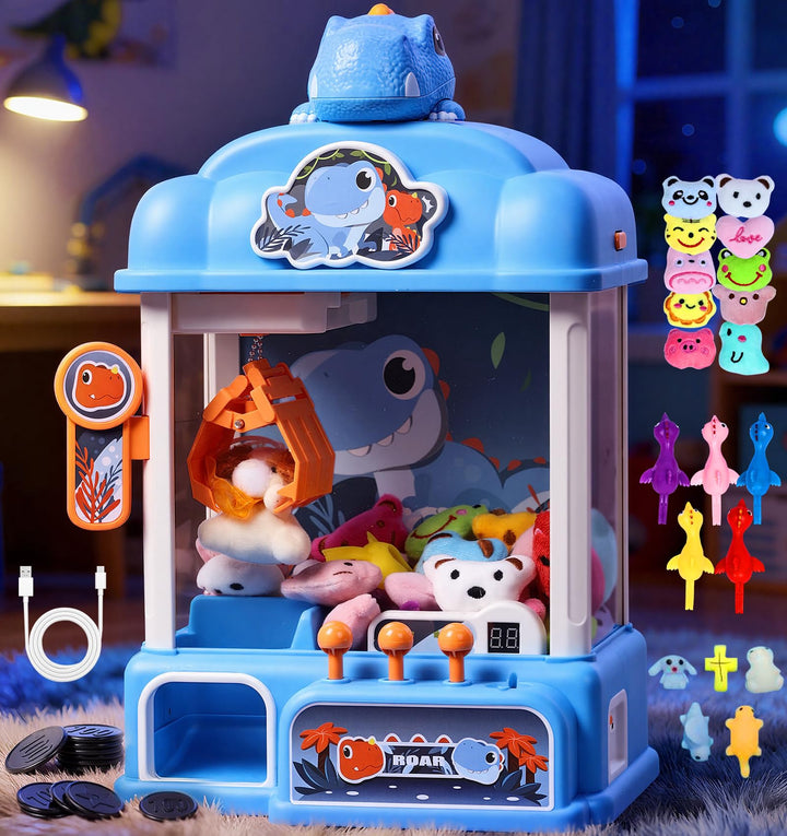 CWLAKON Greifautomat Kinder Jungen Dinosaurier Spielzeug, Candy Grabber Claw-Maschine mit Sound & 20
