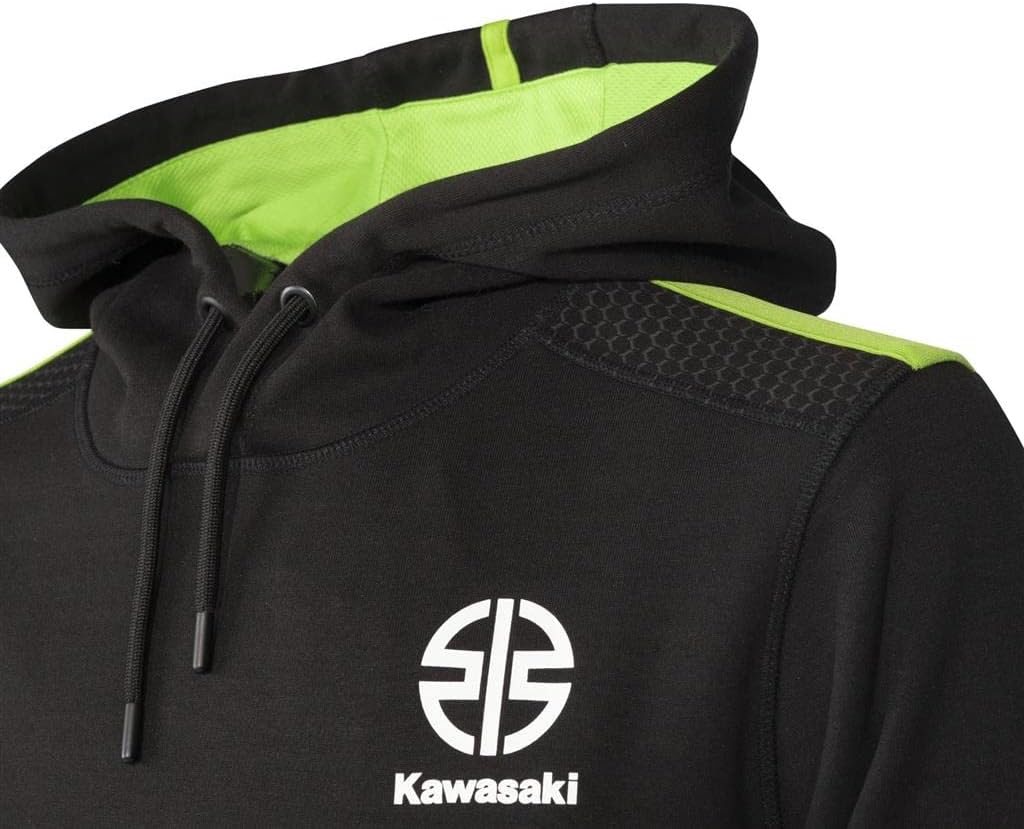 Kawasaki Sports Kapuzen Pullover Hoody 3XL Schwarz Grün, 3XL Schwarz Grün