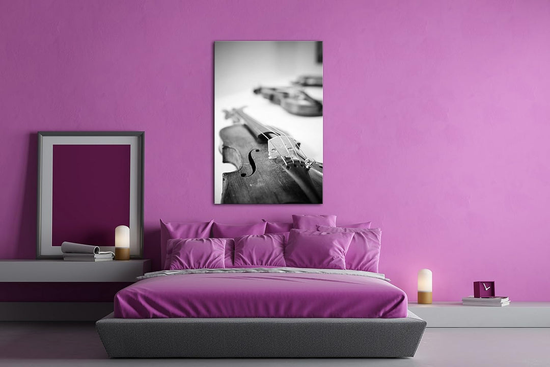 deyoli Klassische Geigen und Violinen Effekt: Schwarz/Weiss im Format: 80x60 als Leinwandbild, Motiv