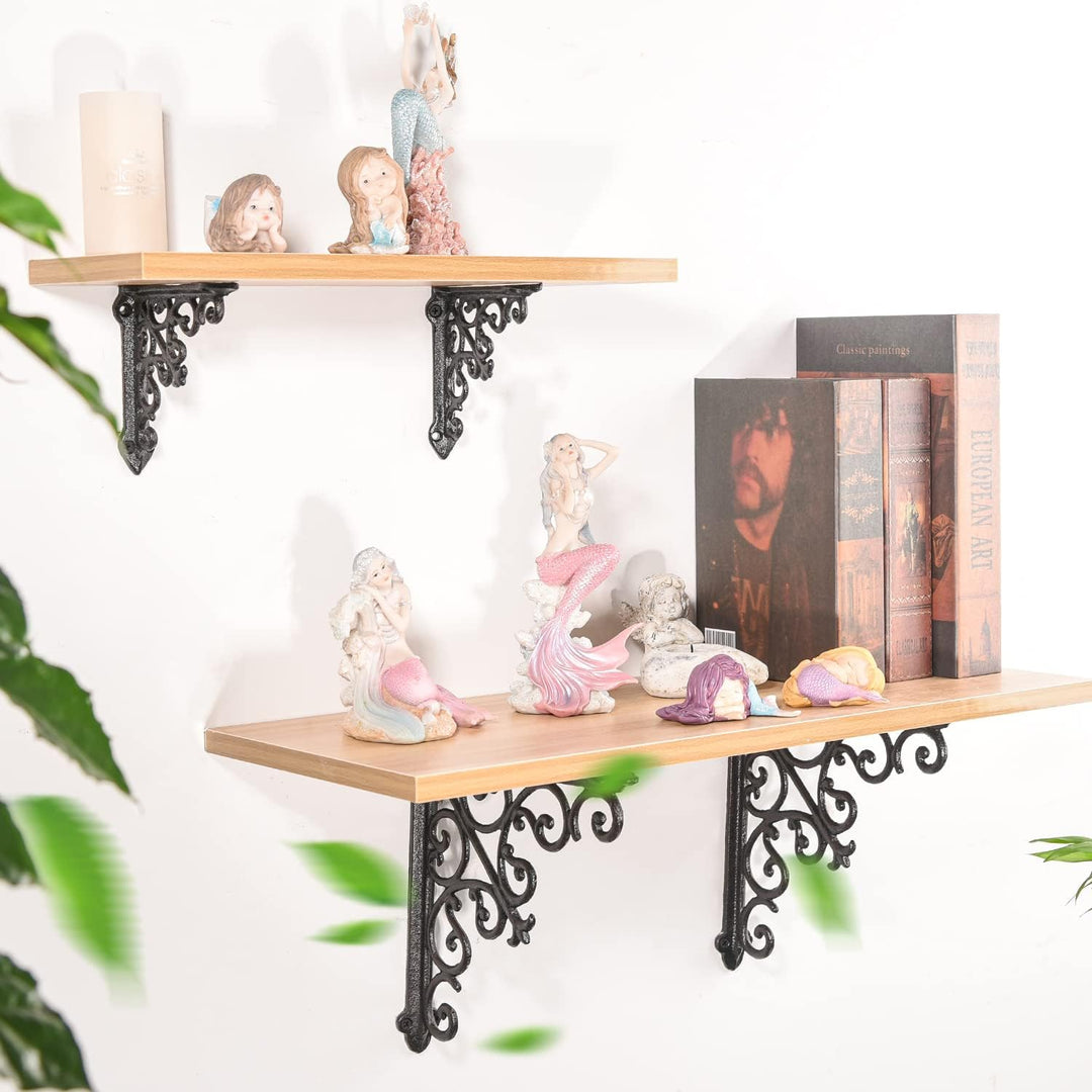 Sungmor Regalhalterungen aus Gusseisen, Wandmontage, robust und stabil, 90 ° rechtwinklig, Wandplatt
