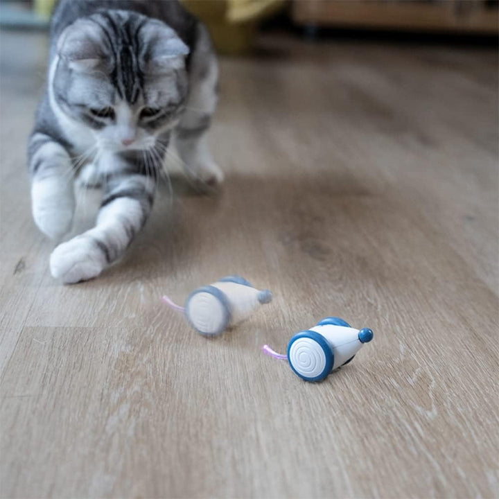 INF Katzenspielzeug Elektrisch Spielmaus, Spielmäuse für Katze mit Leuchtschwanz, Interaktive Spielz