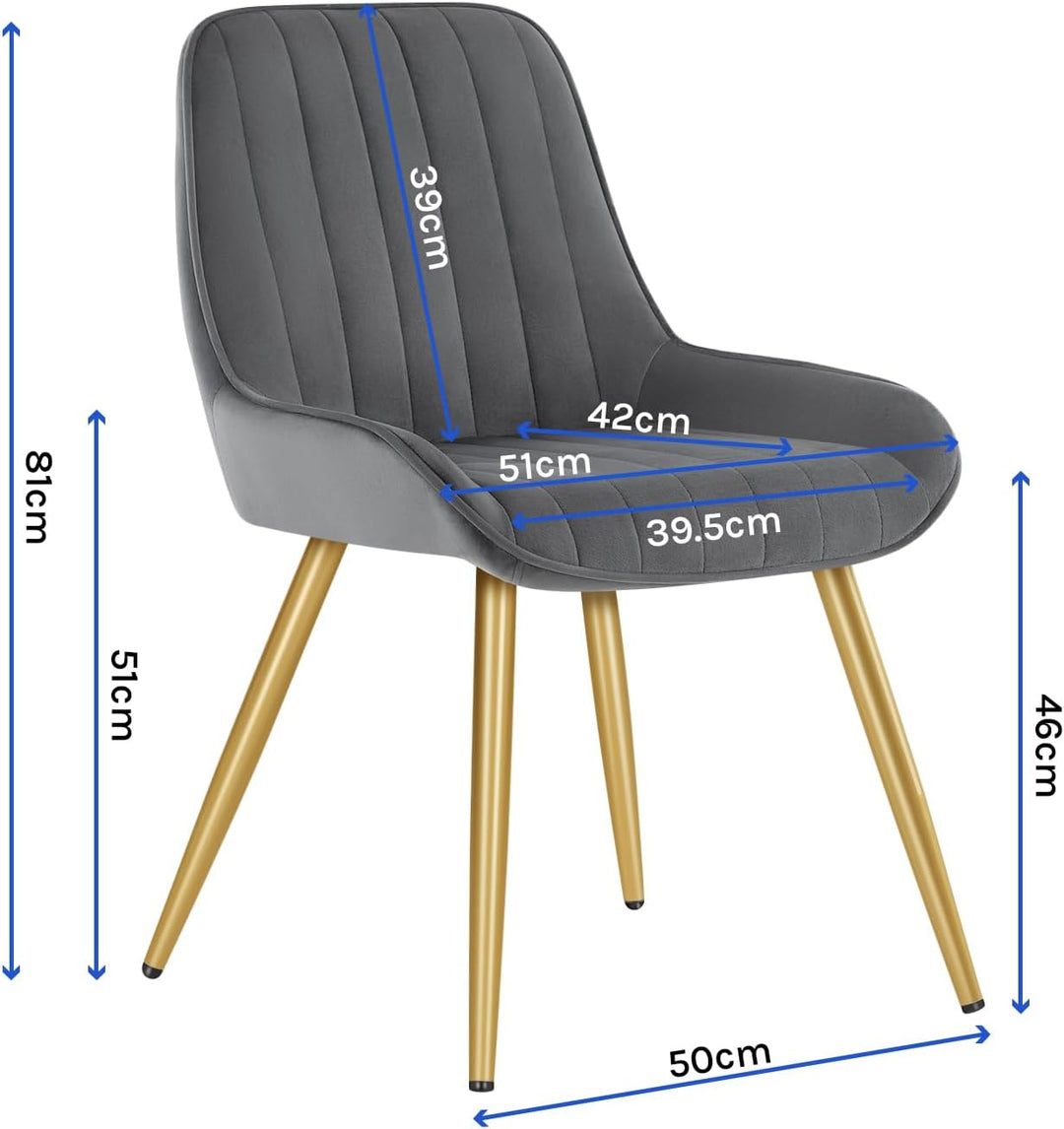 Lestarain 2 Stücke Esszimmerstuhl, Retro Küchenstuhl Wohnzimmerstuhl Sitzfläche Aus Samt Retrostuhl