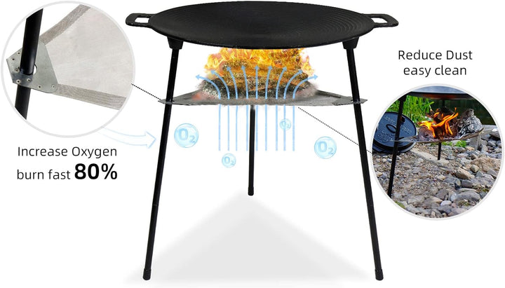 CCLIFE BBQ Grillpfanne Koreanische Grillpfanne aus Gusseisen Runde Grillplatte Antihaftbeschichtung,