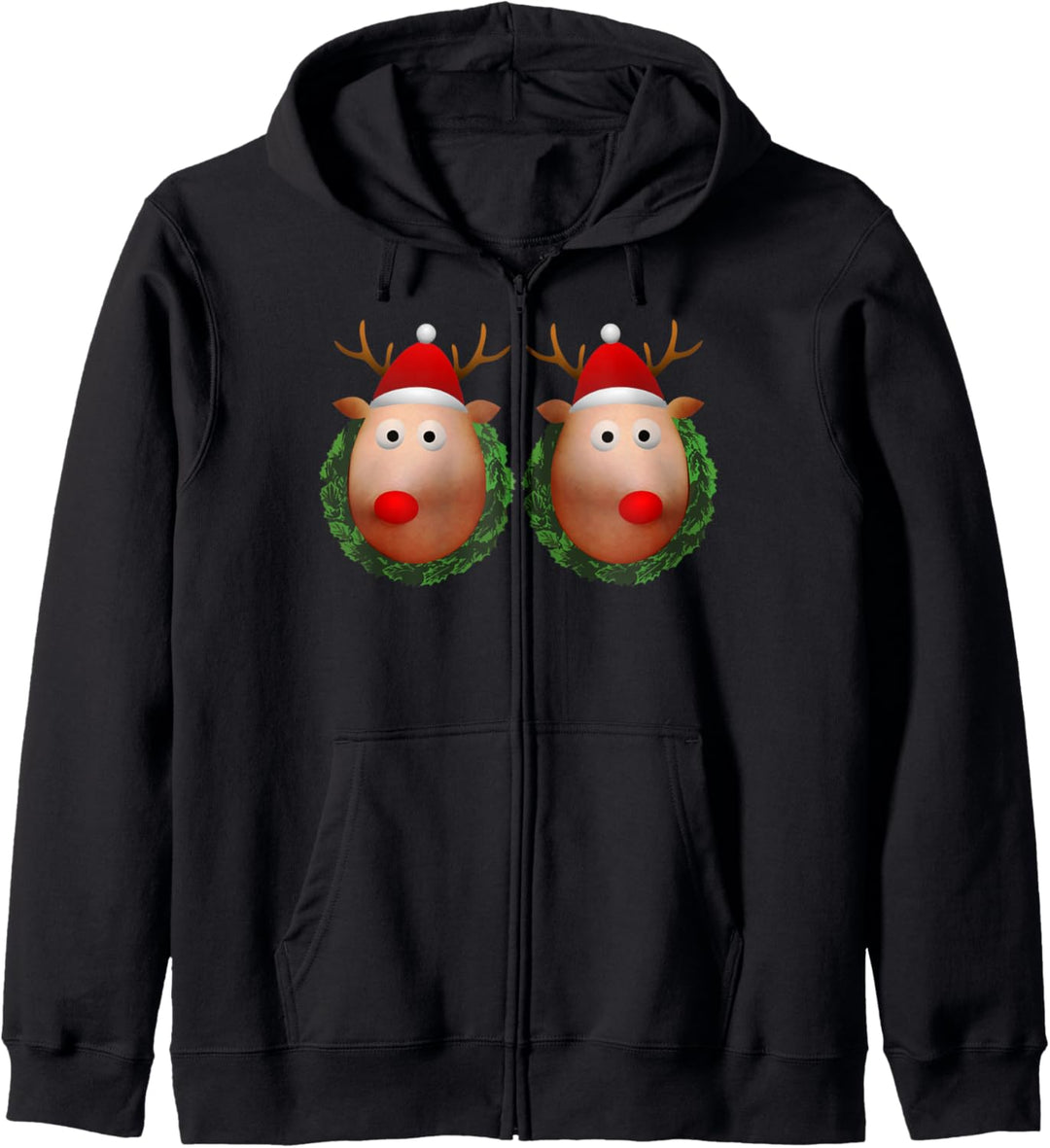 Ugly Christmas Sweater Merry Titmas Reindeer Boobs Naughty Kapuzenjacke