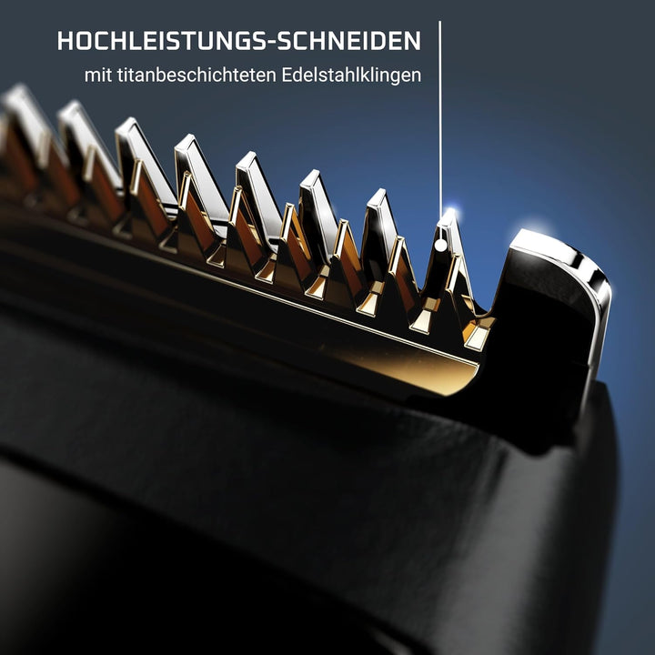 Rowenta Virtuo Bartschneider, 39 Einstellungen für jede Bartlänge (0,5 bis 20 mm), Titan-Klingen, 18