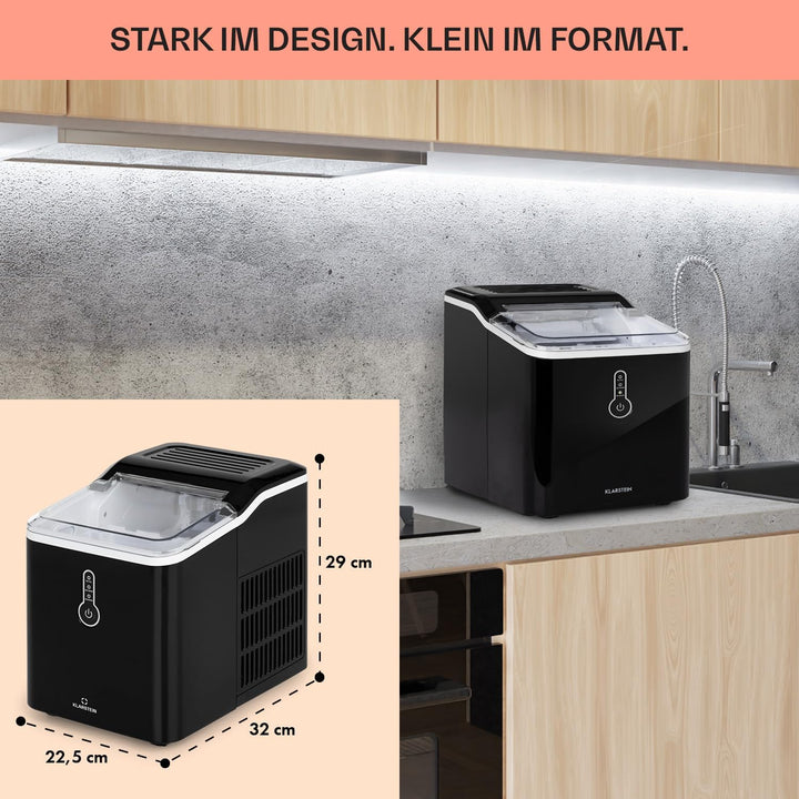 Klarstein Chillout - Eiswürfelmaschine, 12 kg Eis pro Tag, Produktionszyklus: 8 min, Wassertank: 1,5