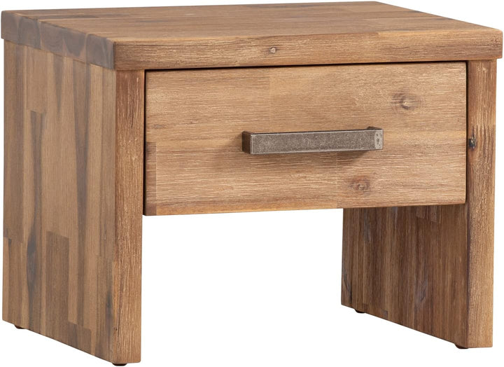 Woodkings® Nachttisch Albury Natur Schlafzimmer Massivholz Beistelltisch Nachtkommode Design Massive