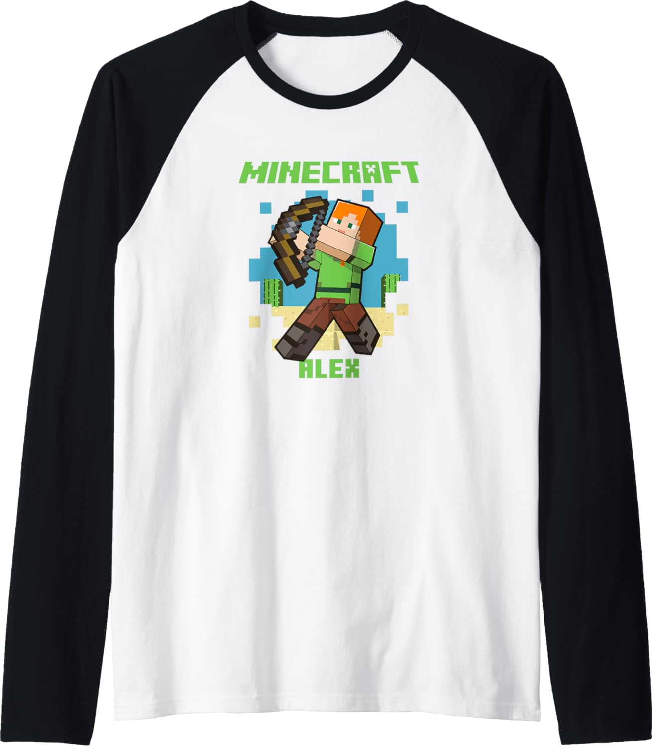 Minecraft Alex With Bow Taking Aim Raglan – techstudio.ch