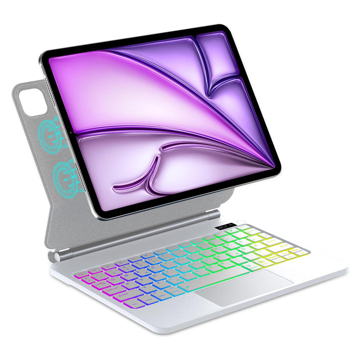 Magic Keyboard Hülle für iPad Air 13 Zoll M4 2026/M3 2025/M2 2024, Weiss | Tastatur für iPad Pro 12.