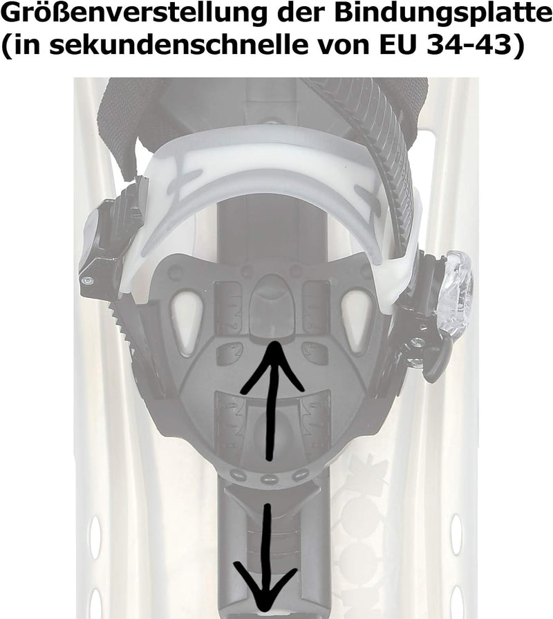 Inook AXL Schneeschuhe I Schneeschuhe mit Steighilfe I EU 34-42 I Schneeschuh Set mit praktischer Sc