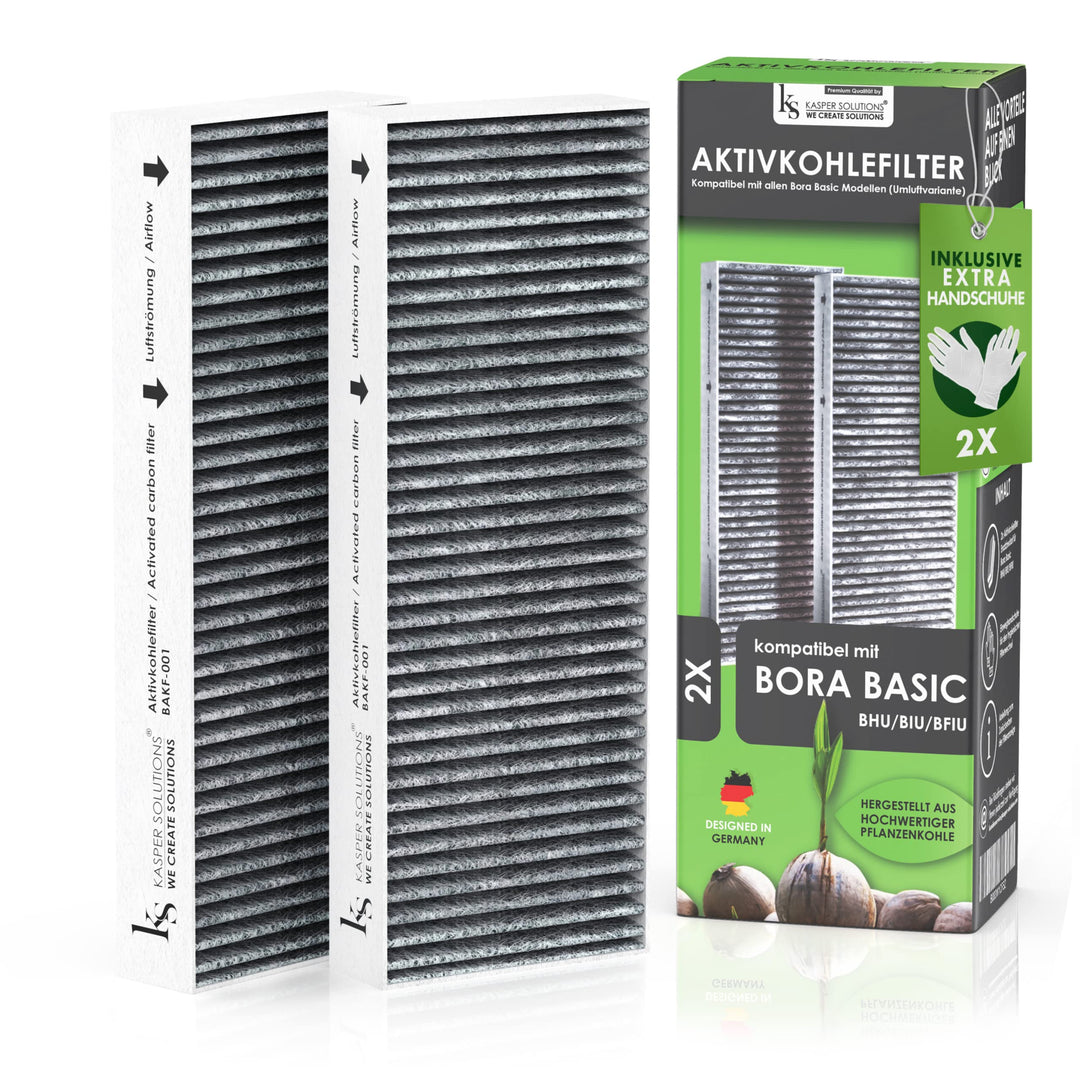 Kasper Solutions® Aktivkohlefilterset kompatibel mit Bora Basic BIU/BHU/BFIU (2 Stück) - Kompatibel