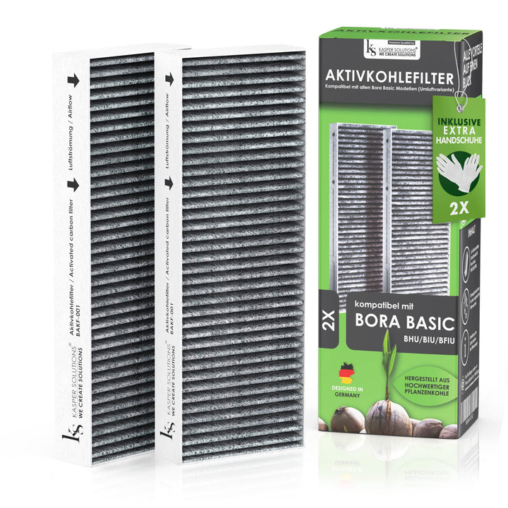 Kasper Solutions® Aktivkohlefilterset kompatibel mit Bora Basic BIU/BHU/BFIU (2 Stück) - Kompatibel