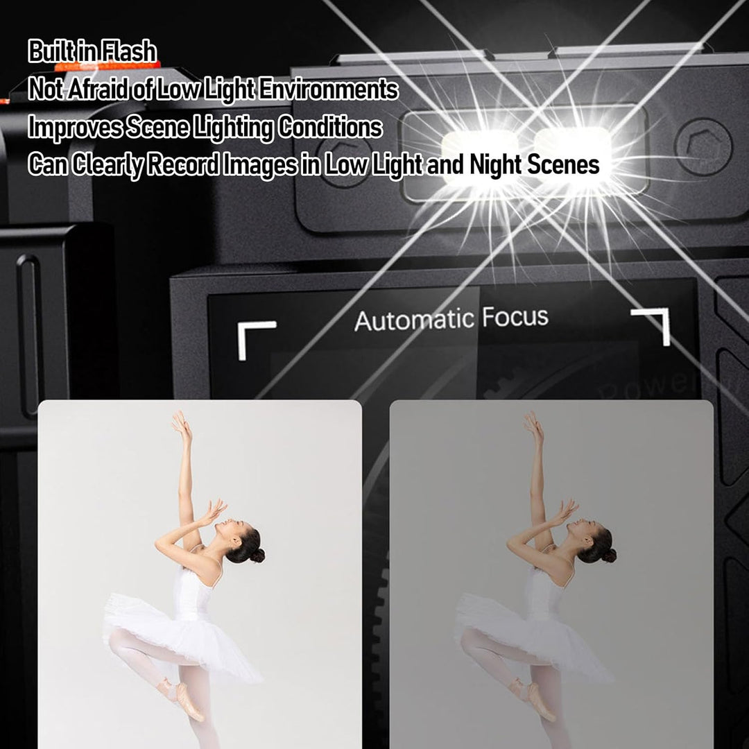 DSLR -Kamera, 70MP 4K 50x Zoom Auto Focus Weitwinkel F1.8 Digitalkamera mit Doppelbildschirm für das