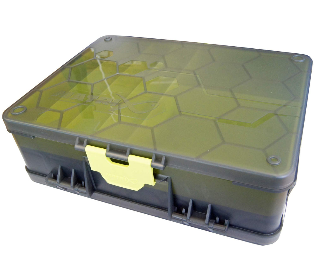 Fox Matrix Double sided Feeder & Tackle Box - Angelbox für Feederkörbe & Angelzubehör, Tacklebox für
