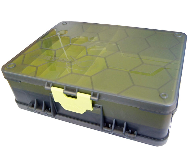 Fox Matrix Double sided Feeder & Tackle Box - Angelbox für Feederkörbe & Angelzubehör, Tacklebox für