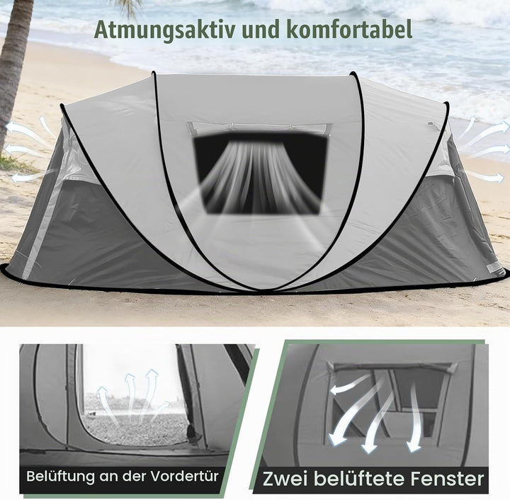 Camping Zelt, Pop Up Zelt 4-5 Personen, Automatisches Aufstellzelt in 3 Sekunden, Wurfzelte Wasserdi