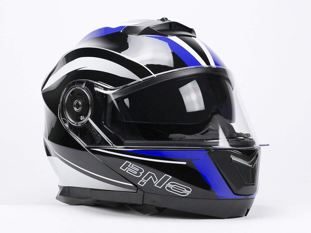 BNO Flip-2 Flup Up Helm Klapphelm Madular Helm (L, Blau Schwarz) L Blau Schwarz, L Blau Schwarz