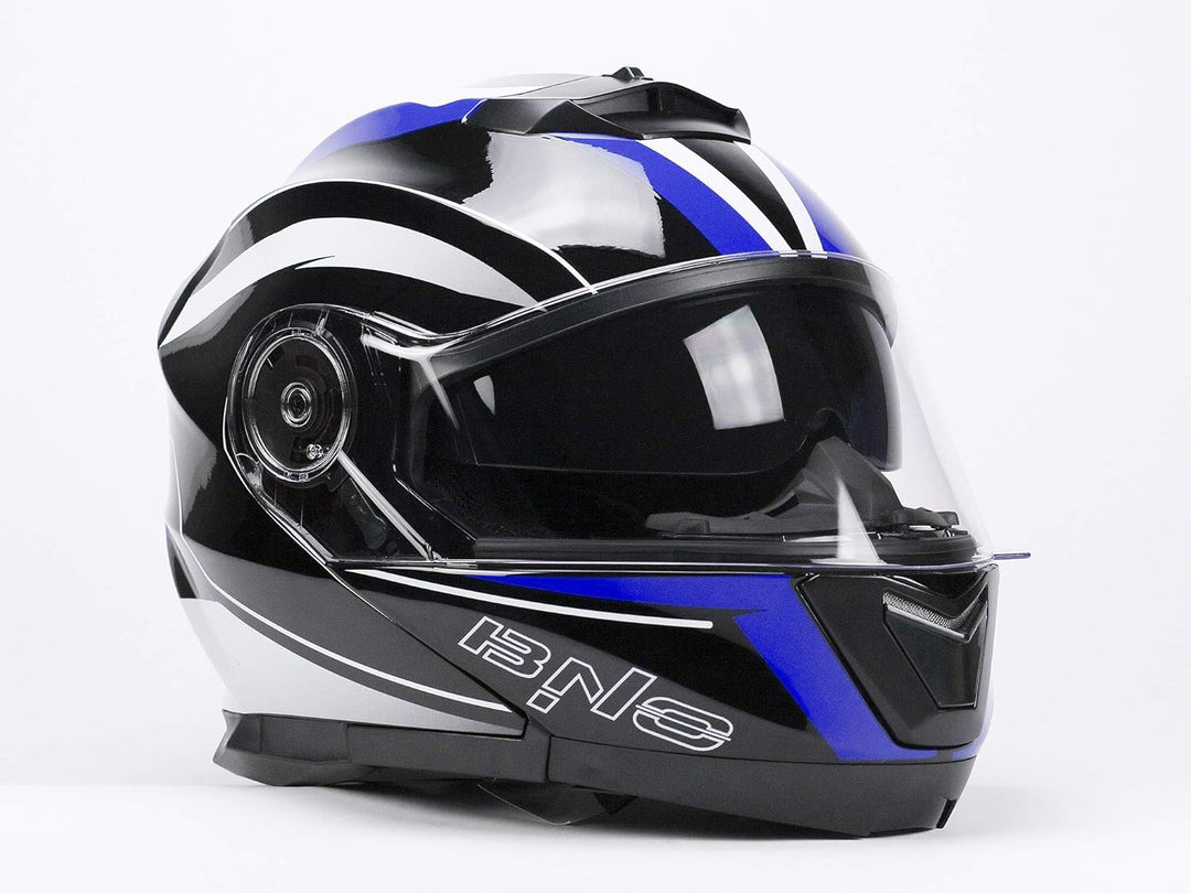 BNO Flip-2 Flup Up Helm Klapphelm Madular Helm (M, Blau Schwarz) M Blau Schwarz, M Blau Schwarz