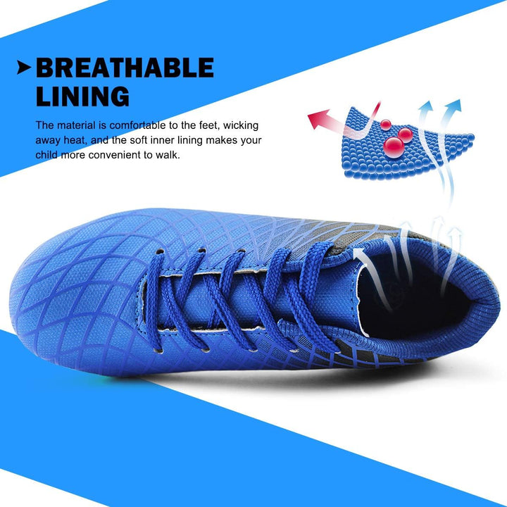 JABASIC Kinder Soccer Boots Jungen Mädchen Sportlich Draussen Fussballschuh 29 EU Blau 1, 29 EU Blau