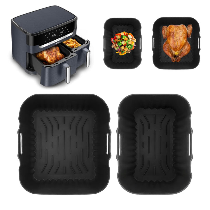 Silikonform Heissluftfritteuse Zubehör für Tefal Dual Easy Fry XXL EY942BE0 Doppelkammer 11L 6,5/4,5