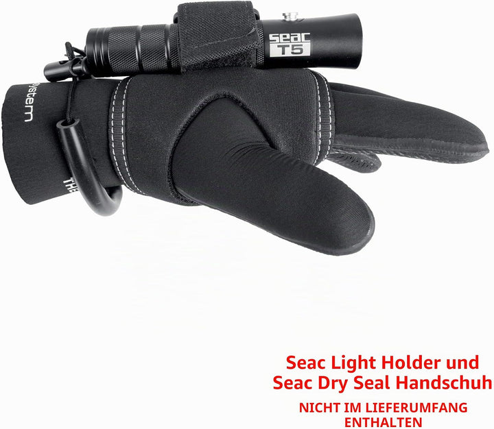Seac Unisex-Adult T5 Tauchlampe 500 Lumen, 1 LED CREE XPG2, Aufladbare Li-Ion Batterie, 300gr, schwa